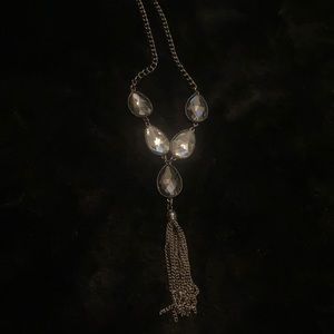 Gorgeous silver tassel necklace